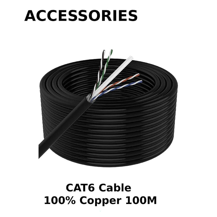 CAT6 Full Copper Outdoor UTP Networking Cable - Black 23 AWG - 100m