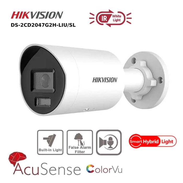 Hikvision 4MP IP Camera DS-2CD2047G2H-LIU/SL Smart Hybrid ColorVu with 2-Way Audio