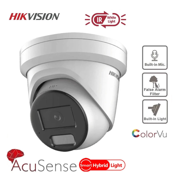 Hikvision 4MP  IP ColorVu and IR Acusense Turret Camera DS-2CD2347G2H-LIU Smart Hybrid