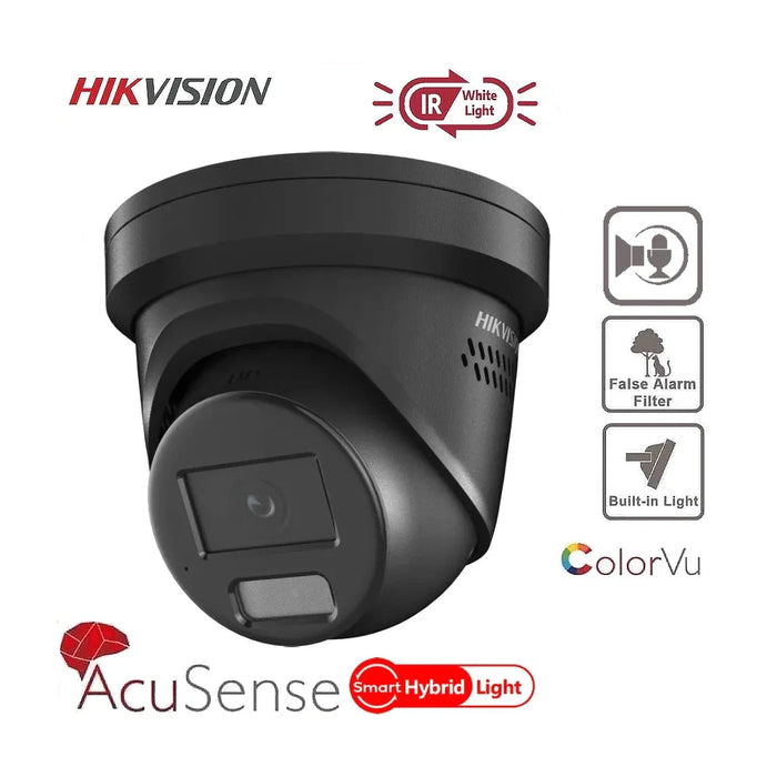 Hikvision 8MP IP Camera DS-2CD2387G2H-LISU/SL 4K Smart Hybrid ColorVu and IR Acusense Turret Camera, 2-Way Talk