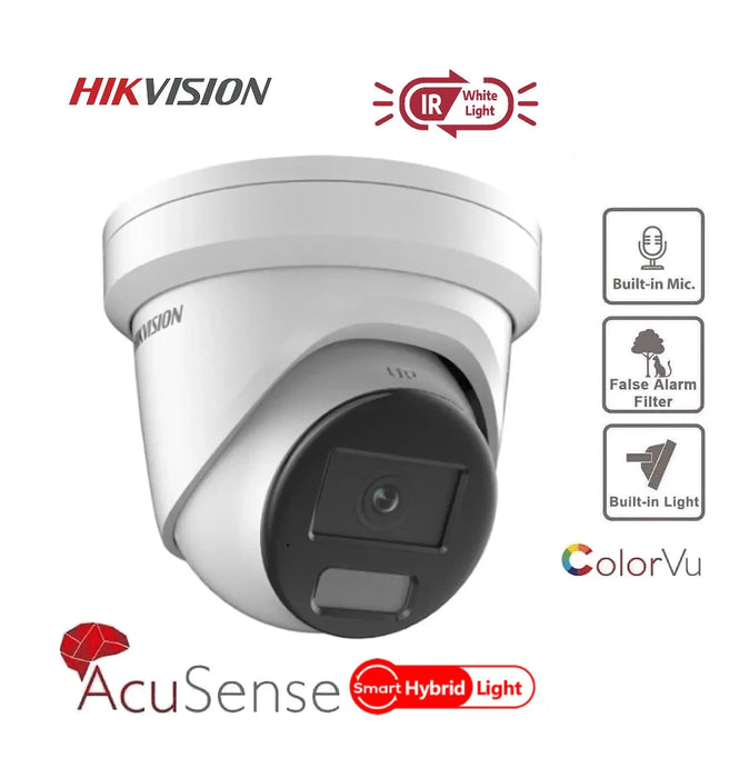 Hikvision 8MP IP Camera DS-2CD2387G2H-LIU 4K Smart Hybrid ColorVu and IR Acusense Turret Camera