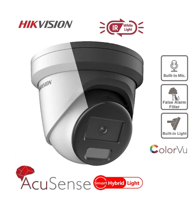 Hikvision 8MP IP Camera DS-2CD2387G2H-LIU 4K Smart Hybrid ColorVu and IR Acusense Turret Camera