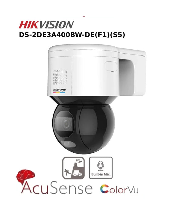 Hikvision 4MP IP Camera DS-2DE3A400BW-DE(F1)(T5) 3-inch 4MM Fixed ColorVu Network Speed Dome - Pan & Tilt (No Zoom)