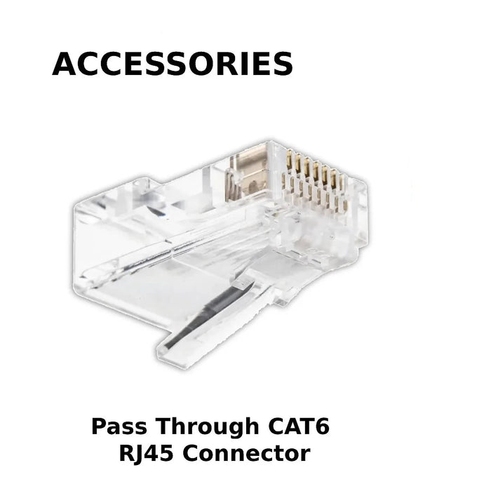 CAT6 Pass Through Plug - RJ45 Pass through Crimp Connector for CAT6 Ethernet Cable