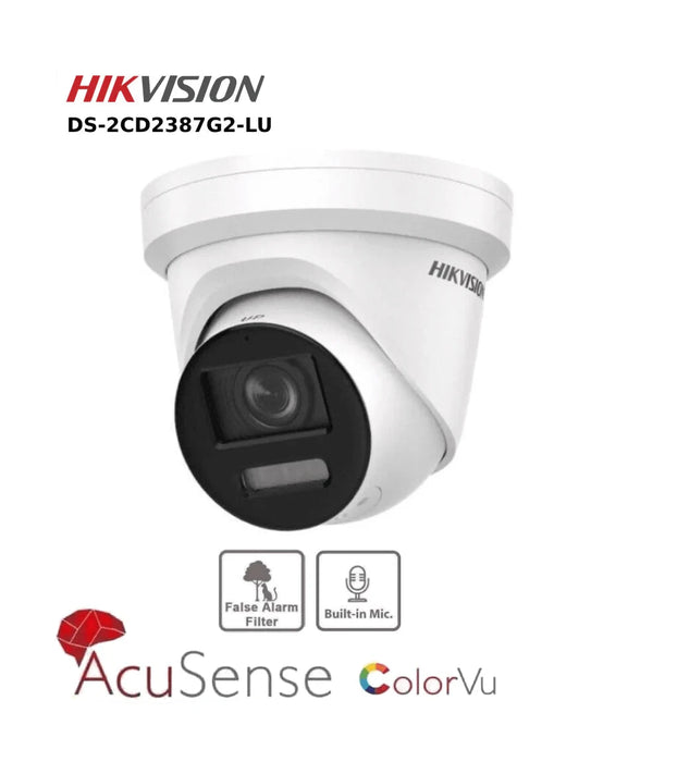 Hikvision 8MP IP Camera DS-2CD2387G2-LU 4K ColorVu IP CCTV Camera PoE With Audio - White