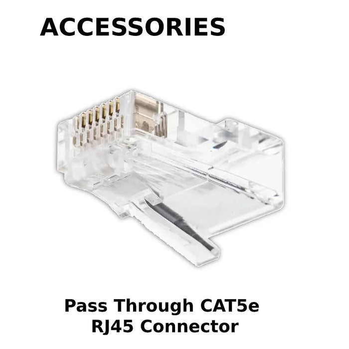 CAT5e Pass Through Plug - RJ45 Pass through Crimp Connector for CAT5e Ethernet Cable