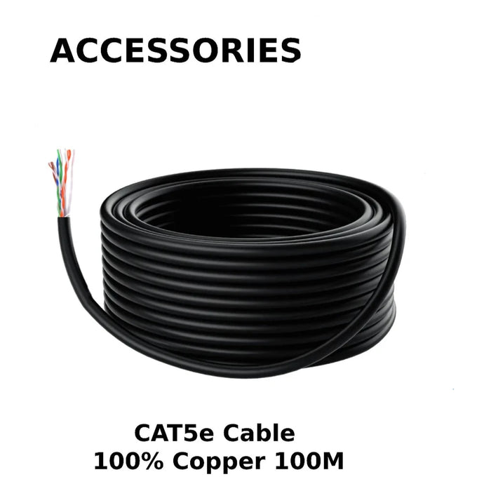 CAT5e Full Copper Outdoor UTP Networking Cable - Black - 100m