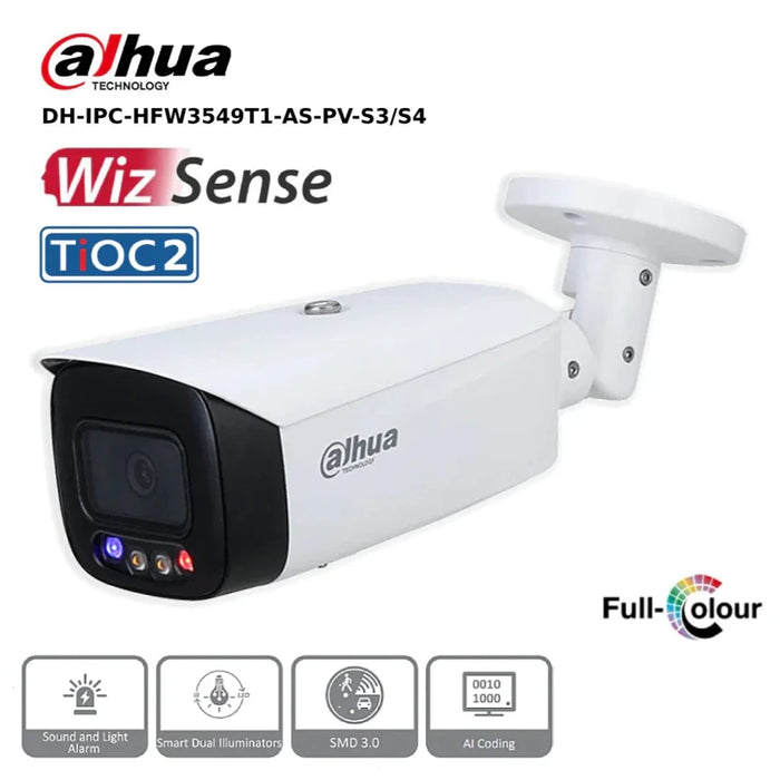 5MP Dahua DH-IPC-HFW3549T1-AS-PV-S3 5MP TiOC 2.0 Fixed-focal Bullet Network Camera