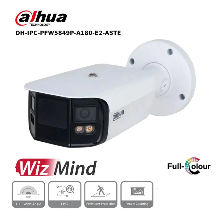 Dahua DH-IPC-PFW5849P-A180-E2-ASTE 2 × 4MP Full-Color Dual-Lens Splicing WizMind Network Camera 3.6MM