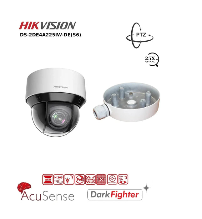 Hikvision 2MP IP Camera DS-2DE4A225IW-DE(S6) 4-inch IP PTZ With 25X Zoom, DarkFighter & 50M IR PTZ Camera