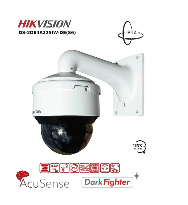 Hikvision 2MP IP Camera DS-2DE4A225IW-DE(S6) 4-inch IP PTZ With 25X Zoom, DarkFighter & 50M IR PTZ Camera