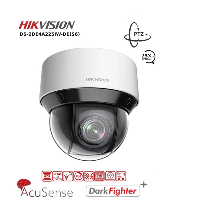 Hikvision 2MP IP Camera DS-2DE4A225IW-DE(S6) 4-inch IP PTZ With 25X Zoom, DarkFighter & 50M IR PTZ Camera