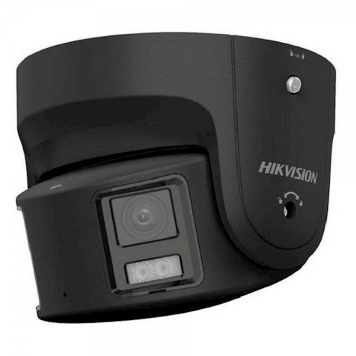 Hikvision IP Acusense Panoramic ColorVu 4K 8MP 40m Turret with Mic/Speaker/Alarm - Black (DS-2CD2387G2P-LSU/SL-BK)