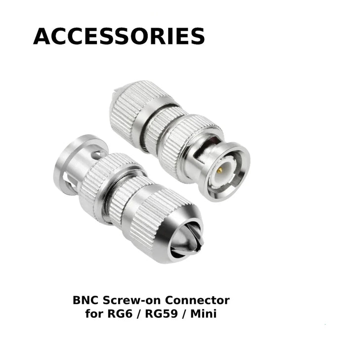 BNC Connector 4 Pieces BNC Screw-on Male Crimp (For RG6 / RG59 / Mini) (No Crimping Needed)