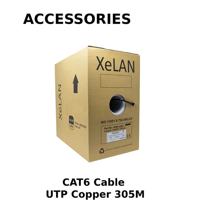 CAT6 Outdoor UTP Networking Cable - Black 23 AWG - 305m