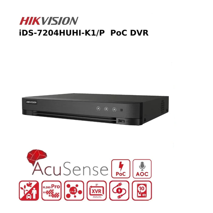 Hikvision 4 Channel 5MP POC DVR iDS-7204HUHI-K1/P Turbo HD DVR