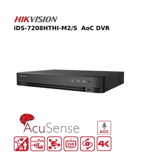 Hikvision 8 Channel 8MP DVR iDS-7208HTHI-M2 4K AcuSense Turbo HD AoC DVR